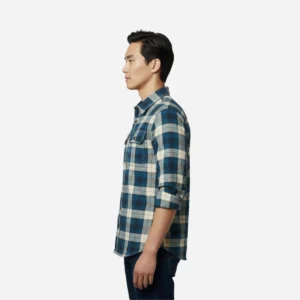 flannel blue model side
