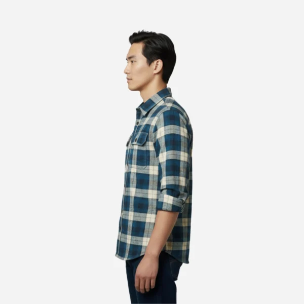flannel blue model side