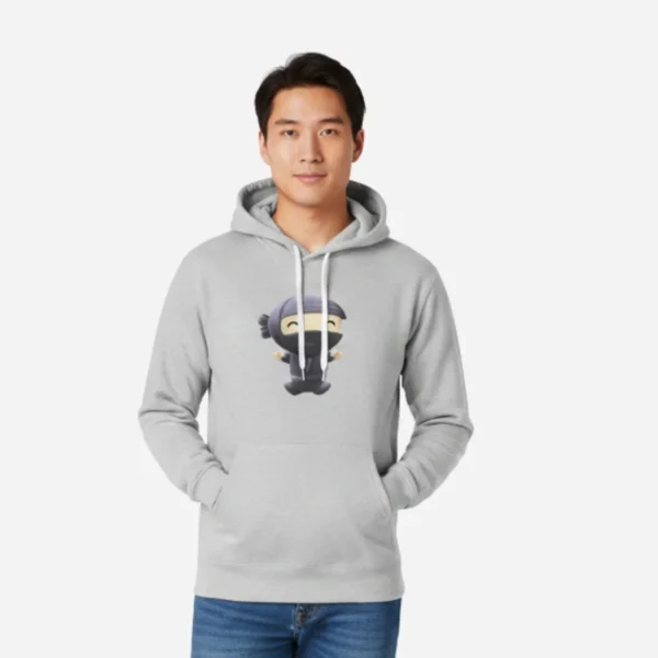 hoodie ninja gray model front