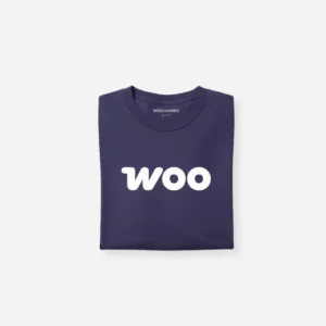 t shirt casual woo logo folded