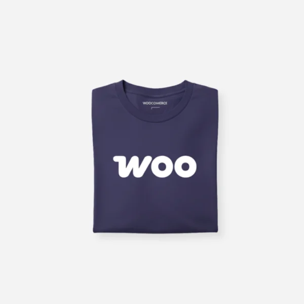 t shirt casual woo logo folded